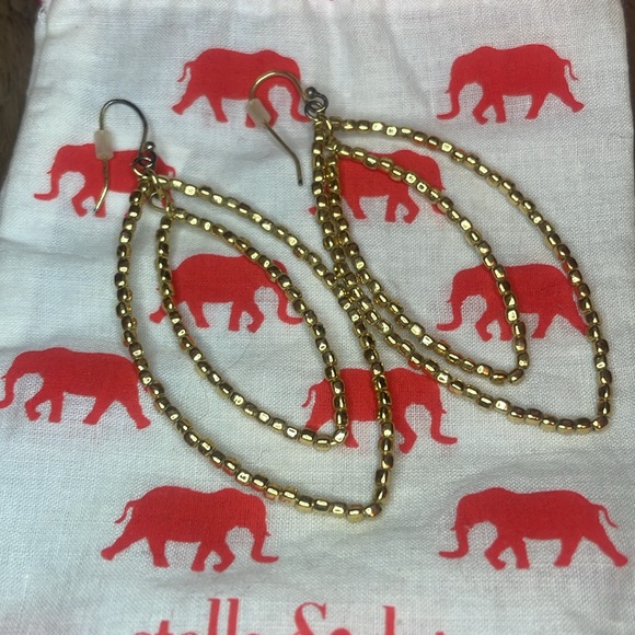 Stella & Dot Gold Earrings - Picture 2 of 4